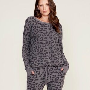 Barefoot Dreams Charcoal Leopard Pullover